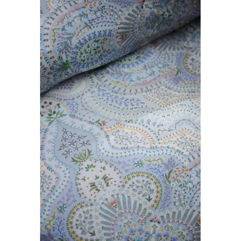 Pip Studio perkálové povlečení Moon Flower světle modré 140x200 + 70x90 cm