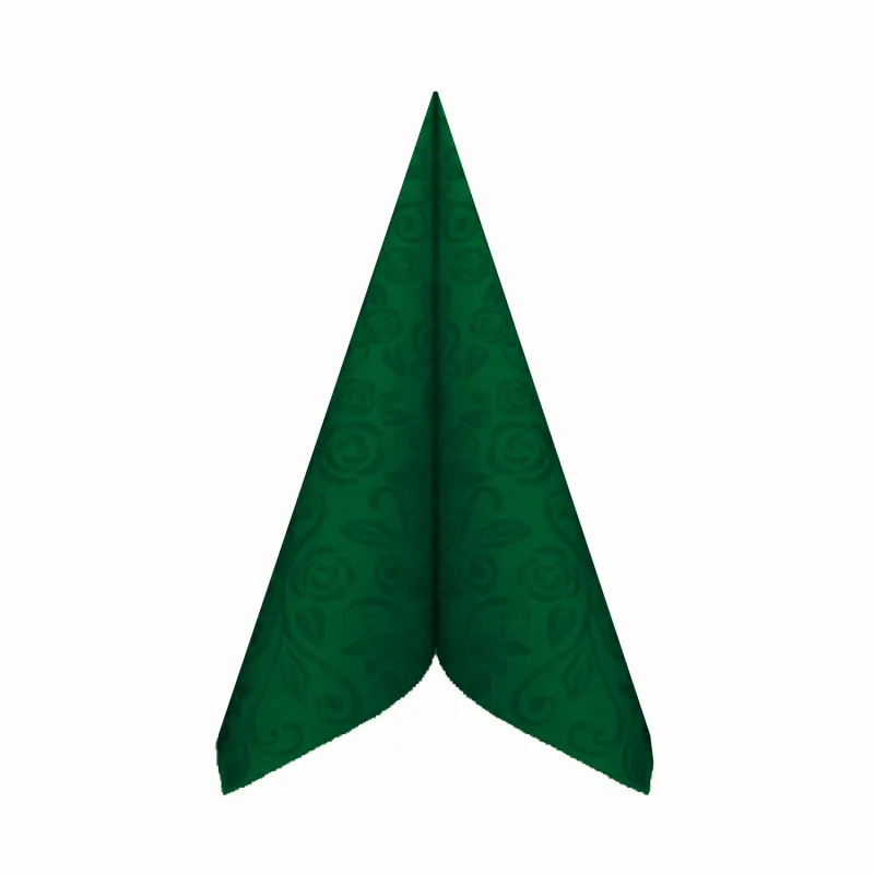 Ubrousky PREMIUM "dekor R" z netkané textilie tmavě zelené 40 x 40 cm [50 ks] (89206 - 5B)