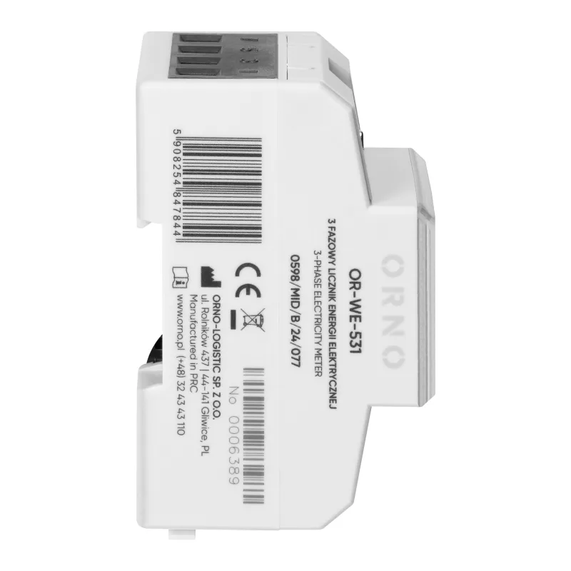 Elektromer trojfázový obojsmerný na DIN lištu ORNO OR-WE-531 0,25-80A MID reset