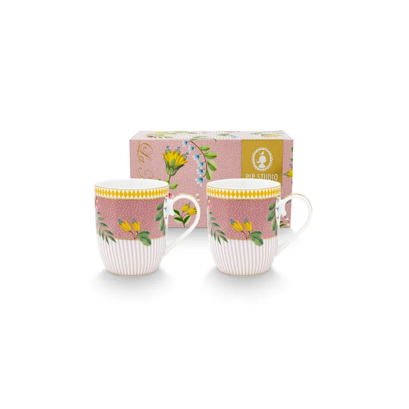 Pip Studio La Majorelle sada 2 hrnků 180ml, růžová