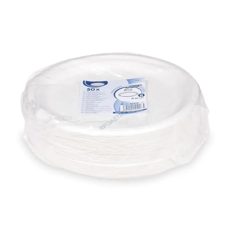 Talíř kulatý BIO cukrová třtina Ø 26 cm [50 ks] (41026-3C)