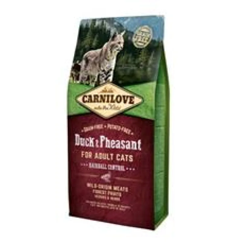 Carnilove Duck & Pheasant for Adult Cats – Hairball Control 6 kg