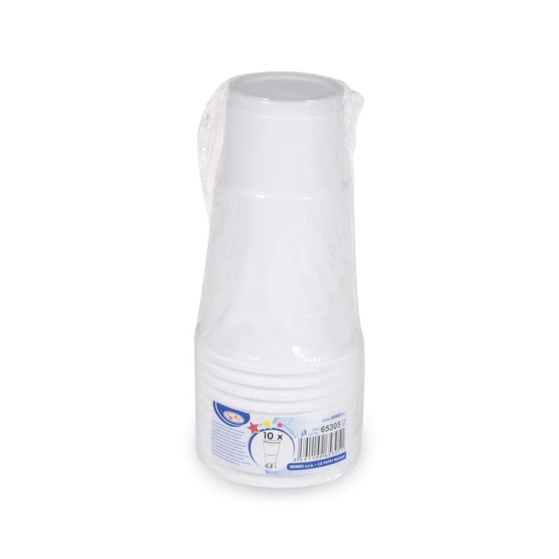 Kelímek bílý 0,5 l (PP) [10 ks] (65305)