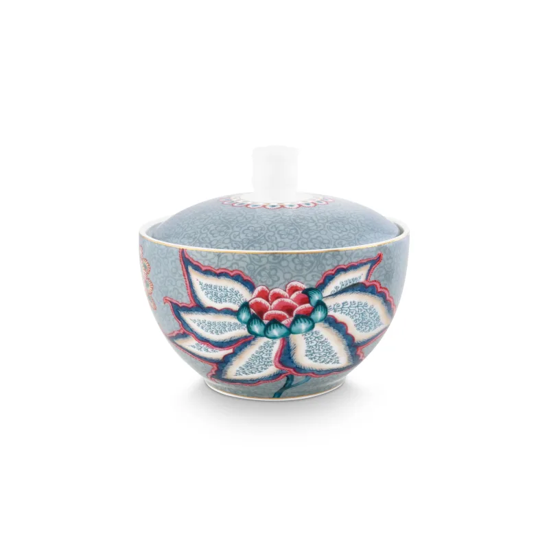 Pip Studio Flower Festival cukřenka 300ml, modrá