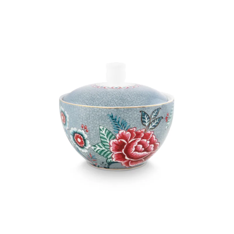 Pip Studio Flower Festival cukřenka 300ml, modrá