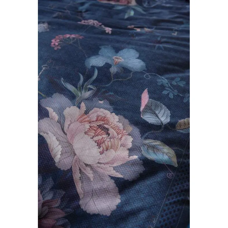 Pip Studio perkálové povlečení Tokyo Bouquet tmavě modré 200x200 + 2x 70x90 cm