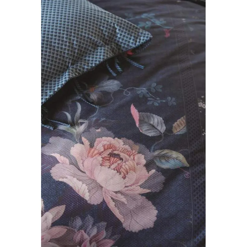Pip Studio perkálové povlečení Tokyo Bouquet tmavě modré 200x200 + 2x 70x90 cm