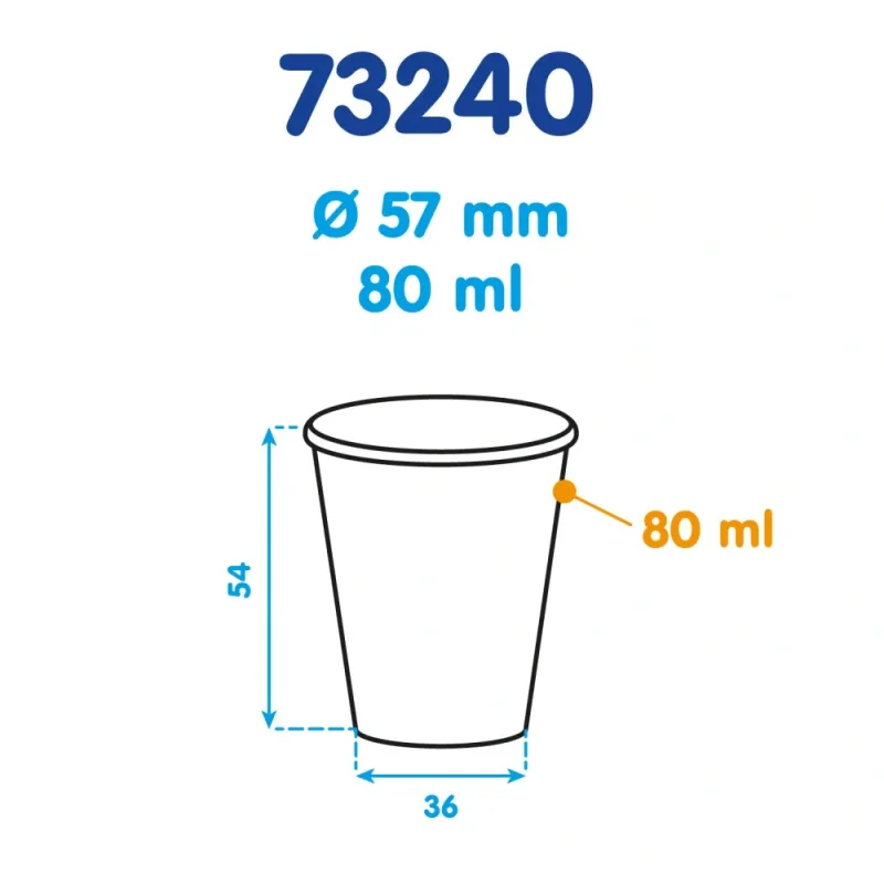 Kelímek bílý 0,08 l -PP- (Ø 57 mm) [100 ks] (73240)