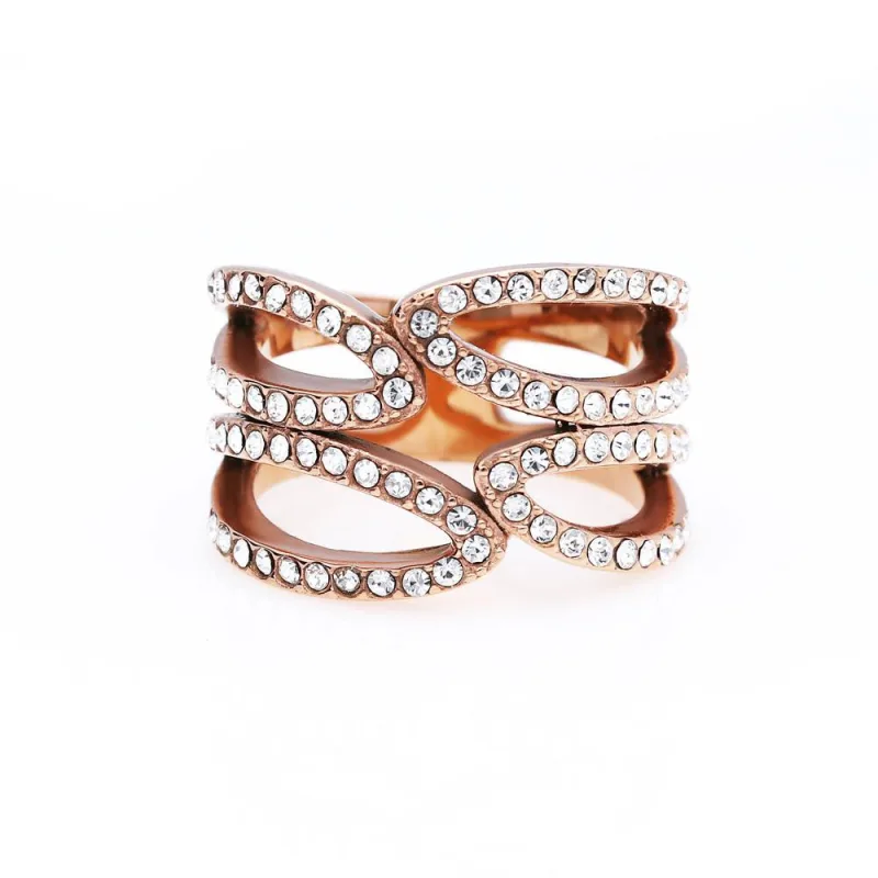 MPM Prsten z chirurgické oceli Ring 8057, Gold rose, size 56
