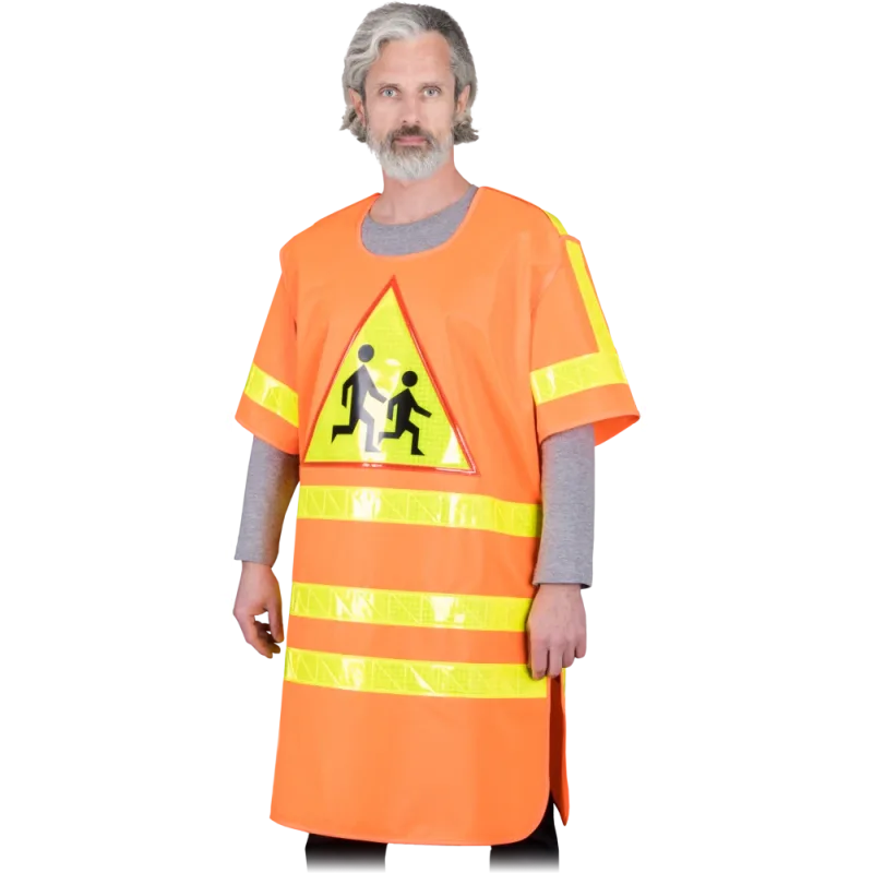 Lubmar KOS STOP výstražná vesta/plášť s nápisom STOP oranžová UNI