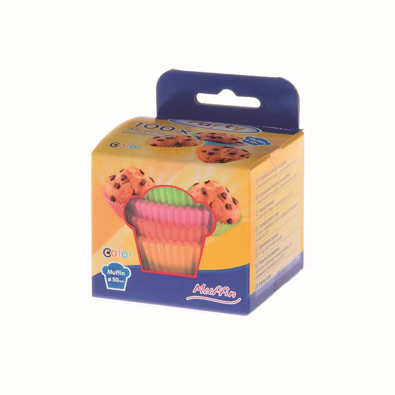 Cukrářské košíčky na muffiny barevné (mix) Ø 50 x 30 mm [100 ks] (65551 - 4A)