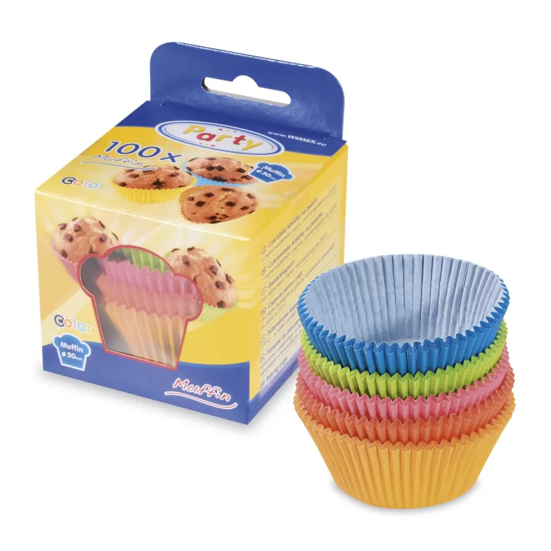 Cukrářské košíčky na muffiny barevné (mix) Ø 50 x 30 mm [100 ks] (65551 - 4A)