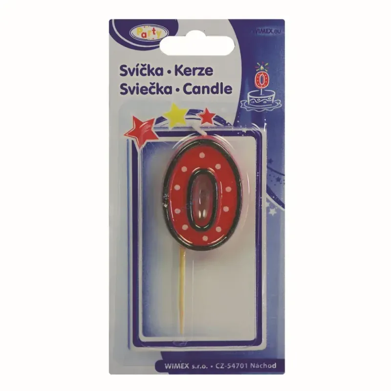 Číslová svíčka na špejli (0) 50 mm [1 ks] (37200)