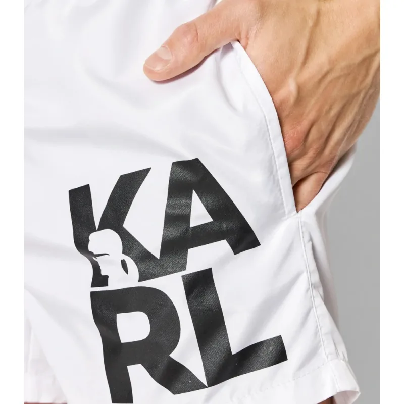 Karl Lagerfeld KL21MBS02 pánske šortky biele