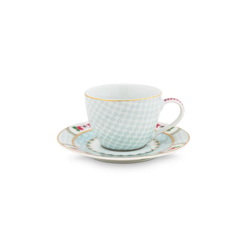Pip Studio Blushing Birds espresso šálek s podšálkem 100ml, bílý