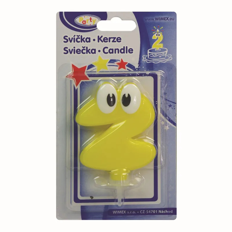 Číslová svíčka se stojánkem (2) 80 mm [1 ks] (37302)