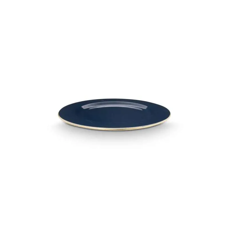 Pip Studio Berry Blues kovový talíř Ø 32cm, tmavě modrý