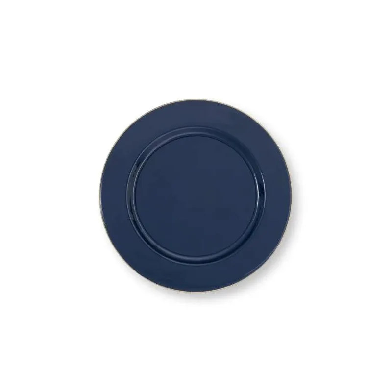 Pip Studio Berry Blues kovový talíř Ø 32cm, tmavě modrý