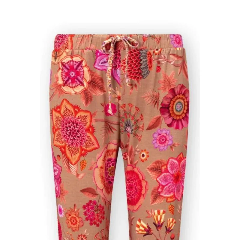 Pip Studio Bobien dlouhé kalhoty Viva las Flores, růžové