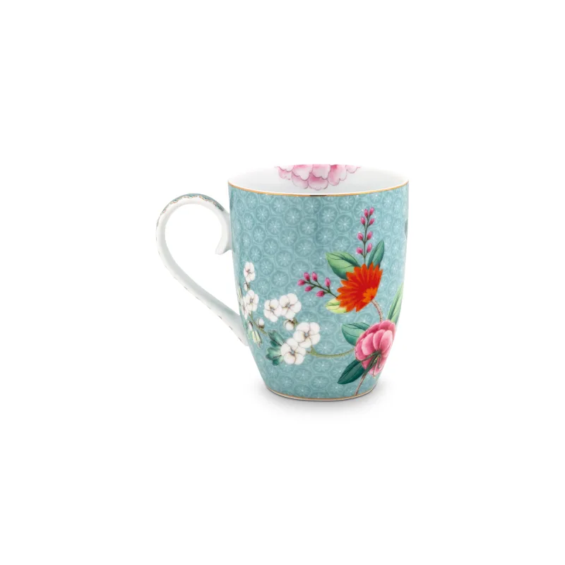 Pip Studio Blushing Birds blue hrnek 350ml, modrá