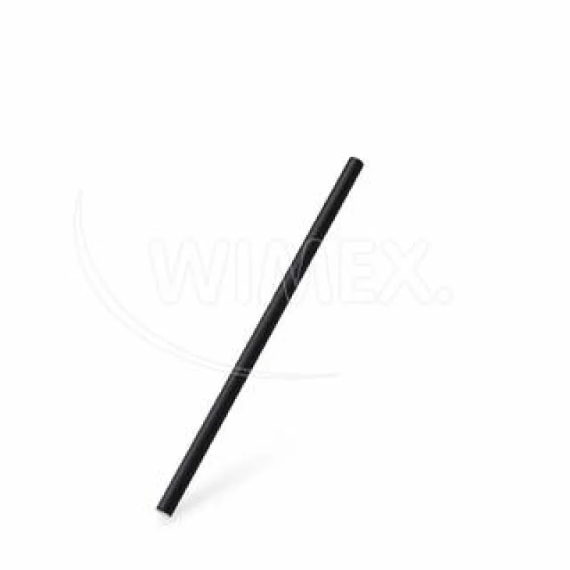 Slámky papírové JUMBO černé 20 cm, Ø 8 mm [100 ks] (40929)