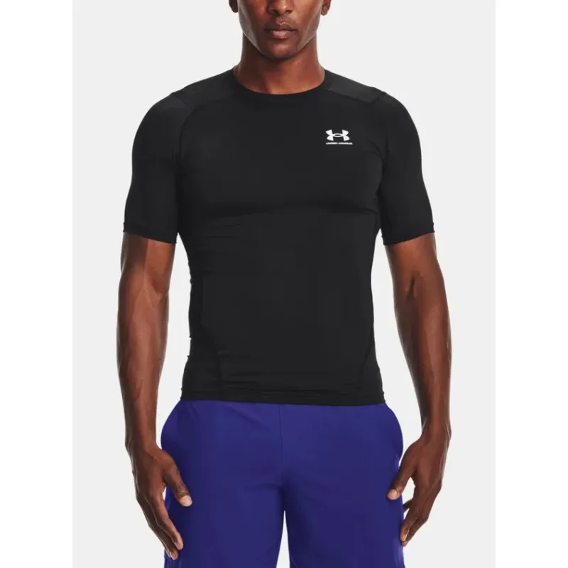 Pánske tričko Under Armour HG Armour Comp SS - Black Veľkosť: XXL