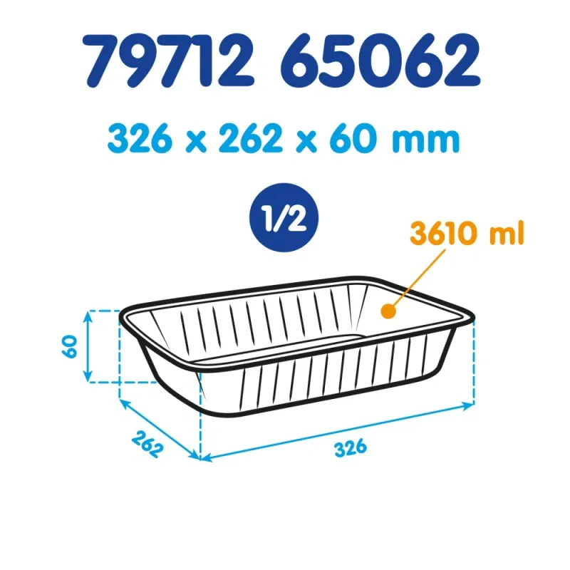 Mísa GASTRO 1/2 hranatá ALU 32,3 x 26,2 x 5,5 cm [4 ks] (65062)