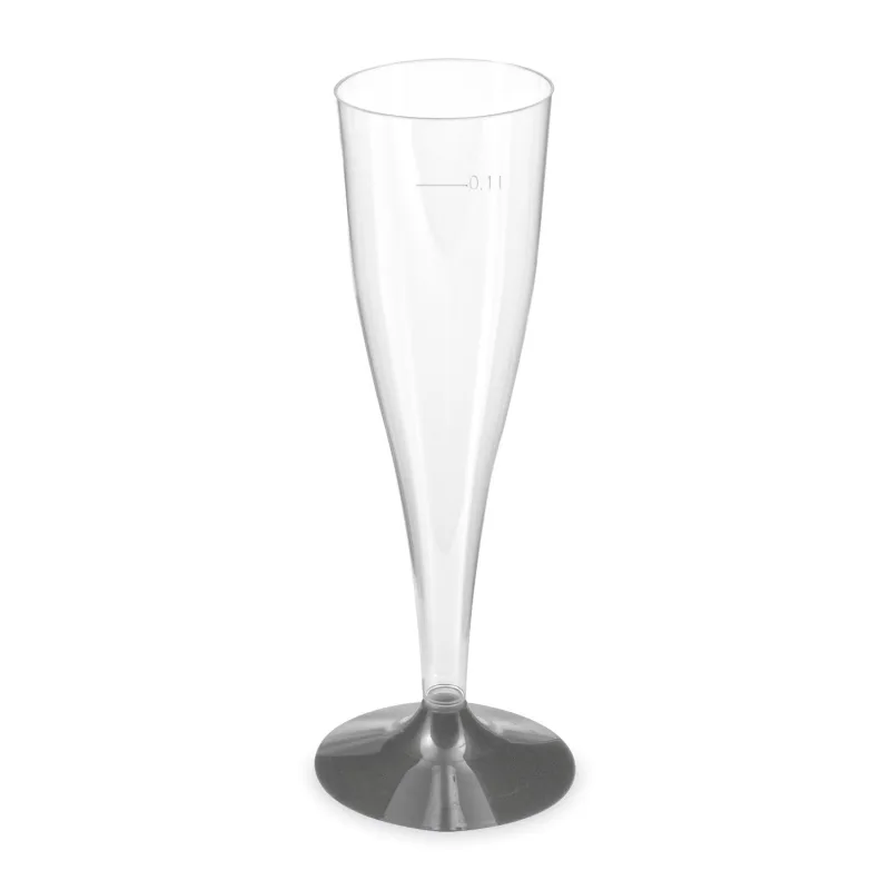NEPOSÍLÁME -Pohárek na sekt 0,1 l s černou nožkou [20 ks] Pouze osobní odběr (73162)
