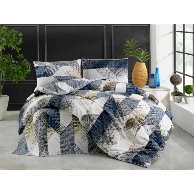 Flanelové obliečky Laris Blue 200x200/2x70x90 cm