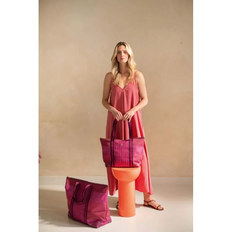 Pip Studio Tilda Stripe Plážová taška, růžová