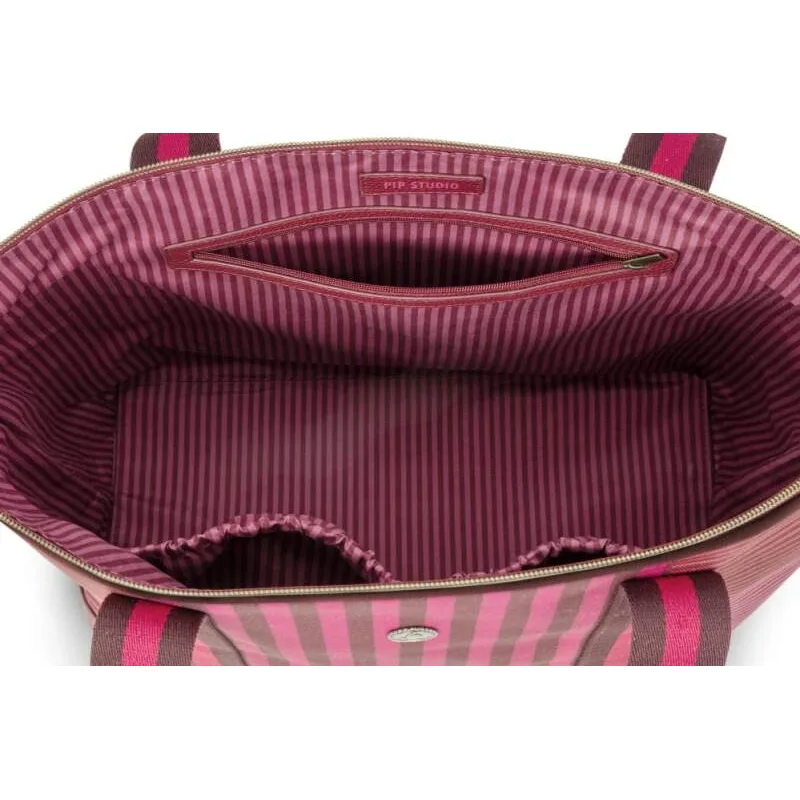 Pip Studio Tilda Stripe Plážová taška, růžová