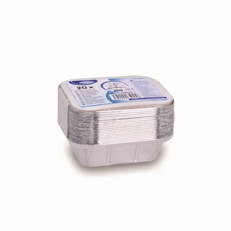 Miska hranatá ALU 250 ml včetně víčka [20 ks] (65025)