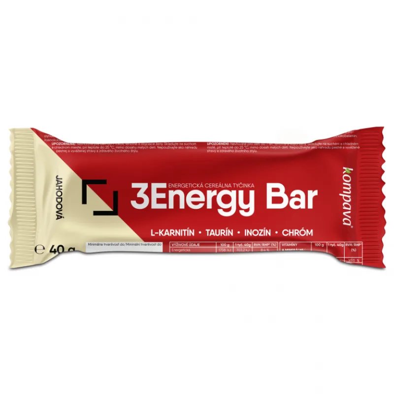 3Energy bar 40 g - Kompava Príchuť: Pomaranč - Čokoládová poleva