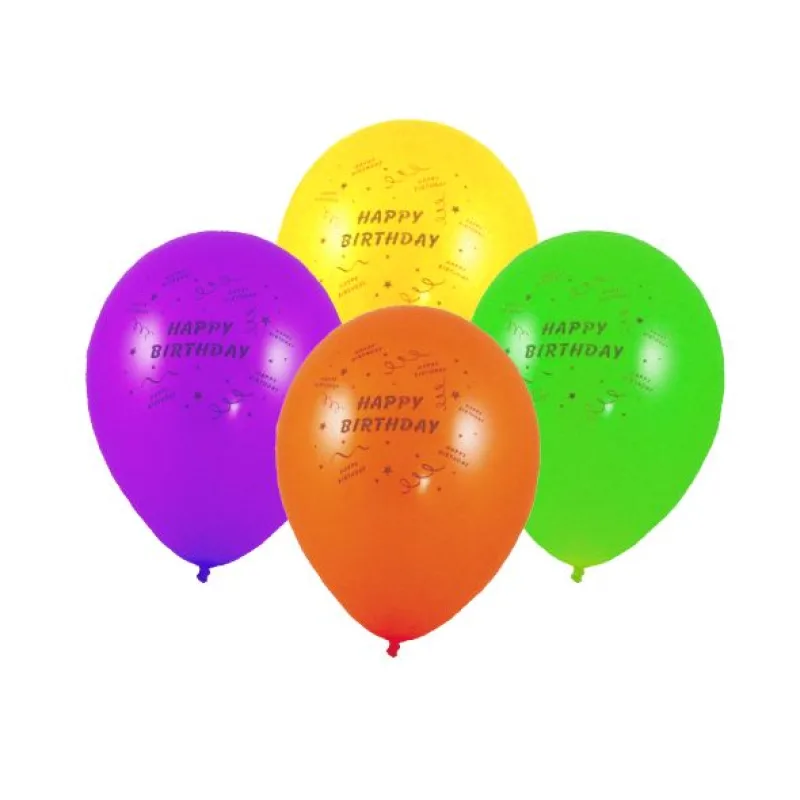 Nafukovací balónky "Happy Birthday" M [100 ks] (58530 - 6C)