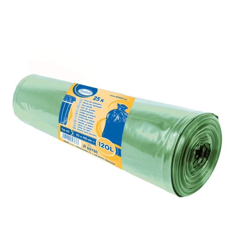 Pytle na odpadky 120 l zelené 70 x 110 cm (Typ 60) [25 ks] (69766)