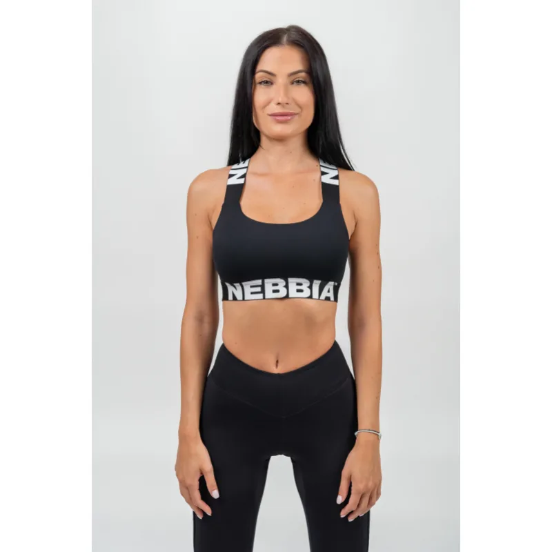 Športová podprsenka so strednou podporou ICONIC 230 Black - NEBBIA Veľkosť: M