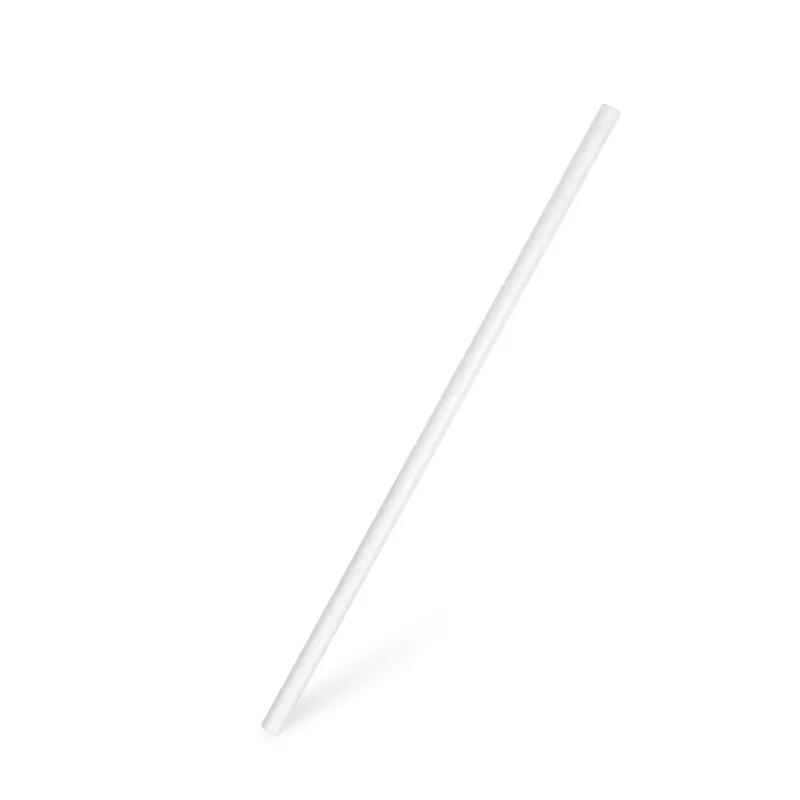 Slámky papírové rovné, bílé 20 cm, Ø 6 mm [100 ks] (40800 - 8B)