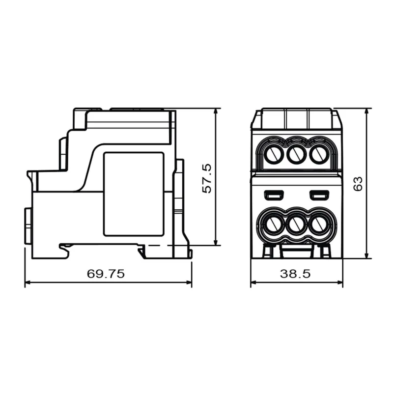 SIMBLOCK Rozbočovacia svorka 70mm2 SDB 200 hnedá Al/Cu vstup 1x70mm2 výstup 6x16mm2 a 1x35mm2