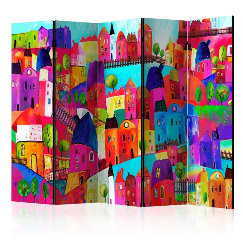 Artgeist Paraván - Rainbow-hued town [Room Dividers]