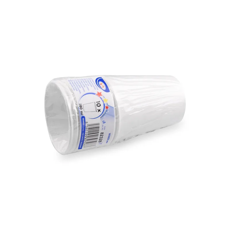 Papírový kelímek bílý 280 ml, M (Ø 80 mm) [10 ks] (82328)