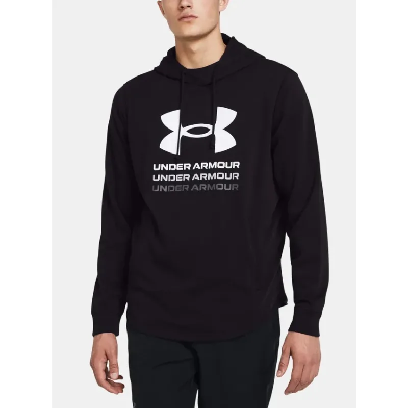 Pánska mikina Under Armour UA Rival Terry Graphic Hood - Black Veľkosť: Čierna - L