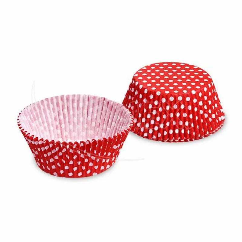 Cukrářské košíčky na muffiny, puntíky červené Ø 50 x 30 mm [40 ks] (65582)