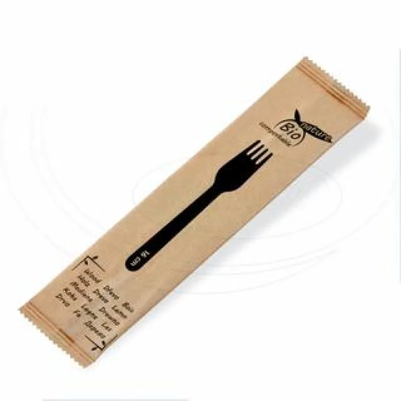 Vidličky dřevěné 16 cm jednotlivě hygienicky balené [100 ks] (40027)