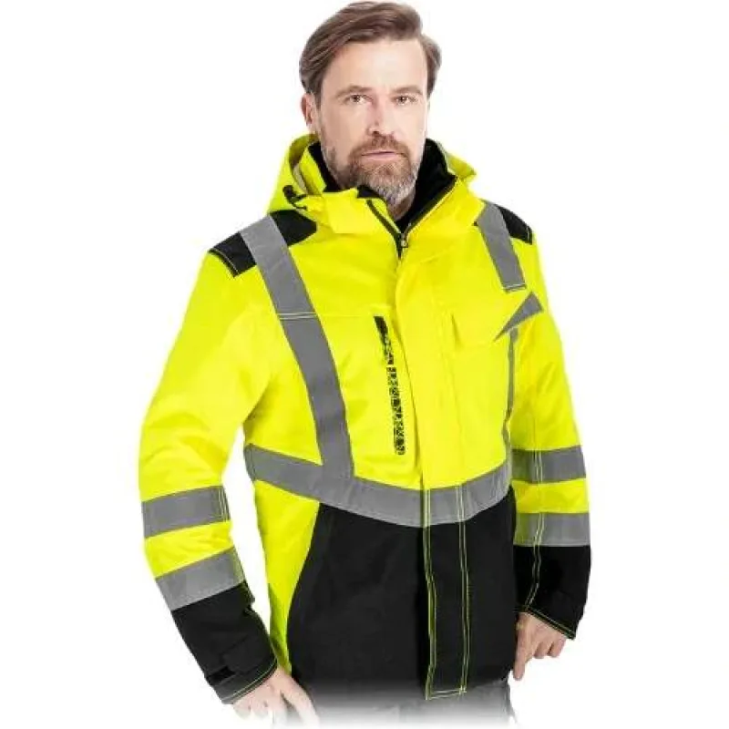 Leber&Hollman RAUTEX WJ zateplená bunda Rip-Stop HI-VIS Black/Yellov