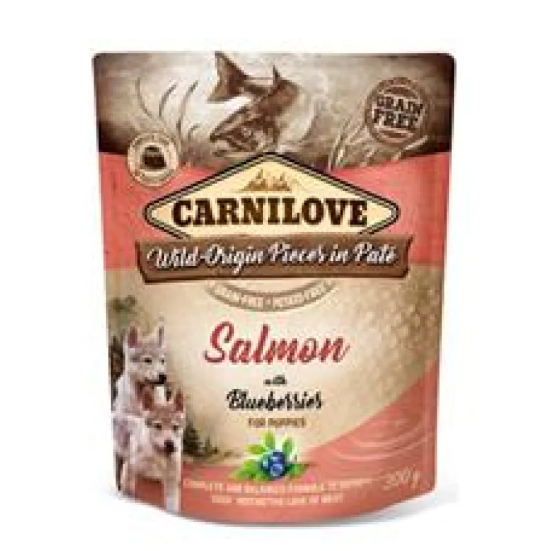 Carnilove Dog Pouch Paté Salmon & Blueber Puppies 300 g