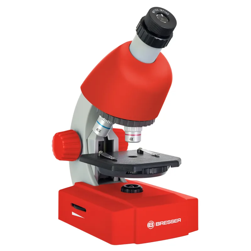 Detský mikroskop Bresser Junior 40x-640x, červený