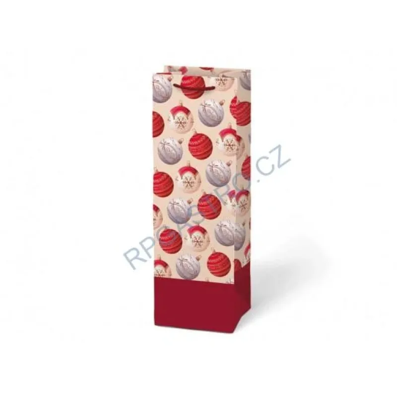 Papírová taška vánoční T12 na lahev V30 12 x 36 x 10 cm (5252801.4) (Papírová taška vánoční T12 na víno V30 12 x 36 x 10 cm (5252801.4))