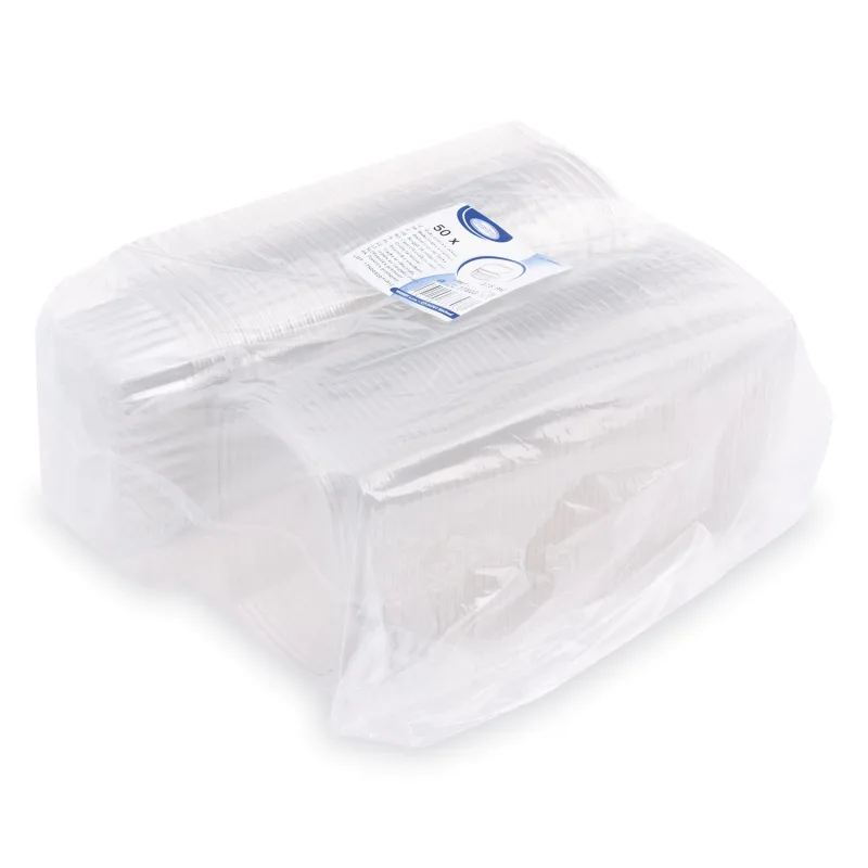 Miska oválná průhledná s víčkem 375 ml (rPET) [50 ks] (77803)