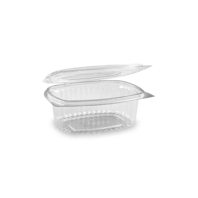 Miska oválná průhledná s víčkem 375 ml (rPET) [50 ks] (77803)