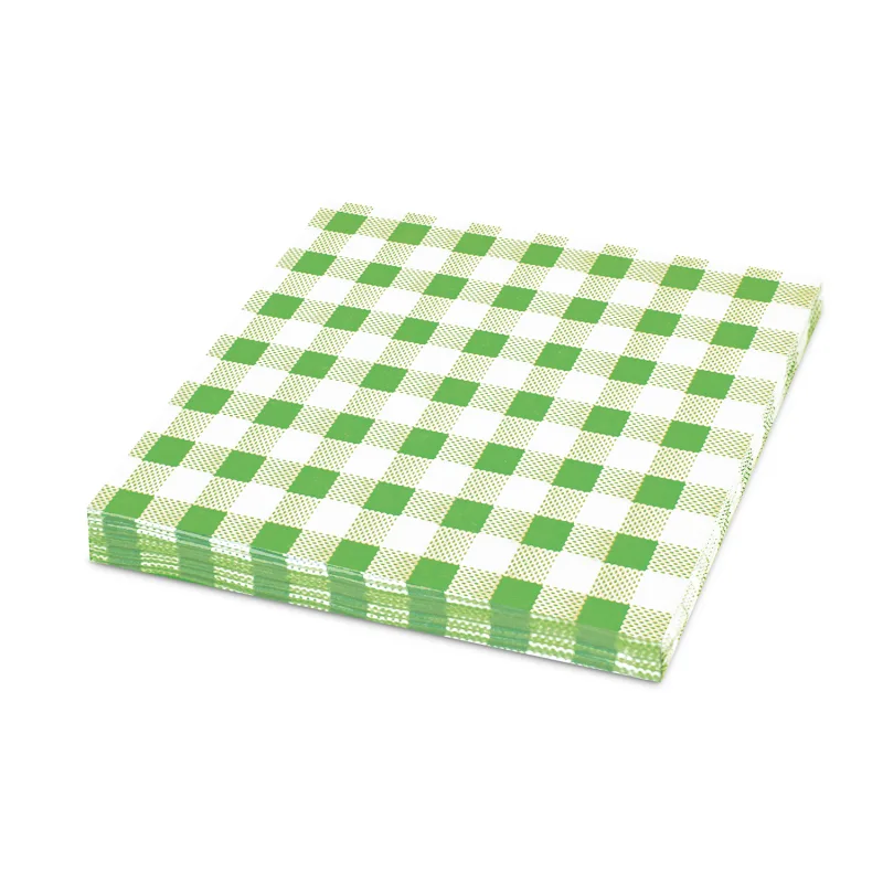 Ubrousky 1-vrstvé 33 x 33 cm KARO zelené [100 ks] (70556 - E12A)